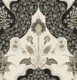 A-Street Prints Haberdashery Auden Grandeur Wallpaper - Black