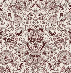 A-Street Prints Haberdashery Blanche Floral Damask Wallpaper - Plum
