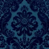 A-Street Prints Haberdashery Shadow Flocked Damask Wallpaper - Blue
