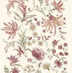A-Street Prints Haberdashery Teonna Floral Wallpaper - Raspberry