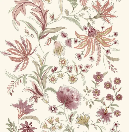 A-Street Prints Haberdashery Teonna Floral Wallpaper - Raspberry