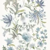 A-Street Prints Haberdashery Teonna Floral Wallpaper - Blue