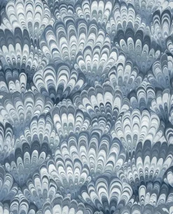 A-Street Prints Haberdashery Octavia Marbled Ink Wallpaper - Blue