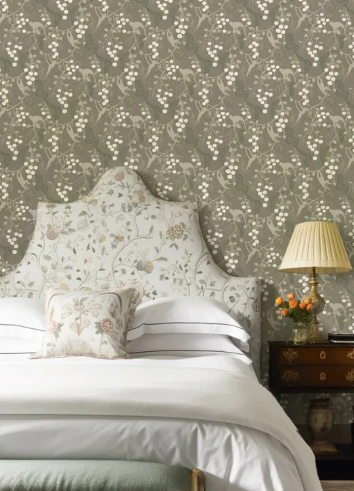 A-Street Prints Haberdashery Linden Jungle Wallpaper - Stone