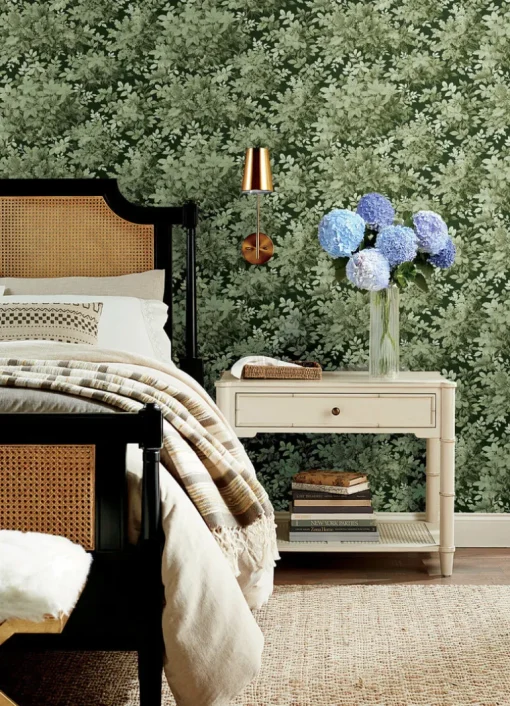 A-Street Prints Haberdashery Greenwood Wallpaper - Dark Green