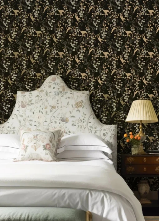 A-Street Prints Haberdashery Linden Jungle Wallpaper - Black
