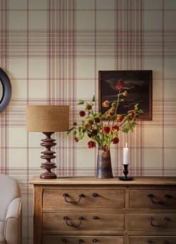 A-Street Prints Haberdashery Westley Plaid Wallpaper - Magenta