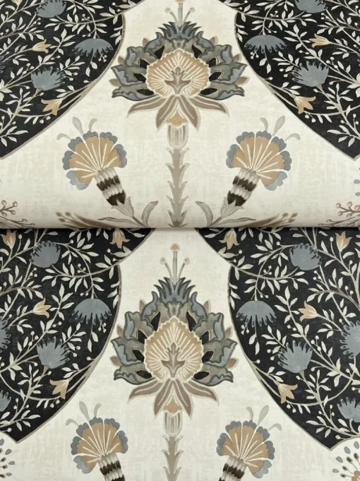 A-Street Prints Haberdashery Auden Grandeur Wallpaper - Black