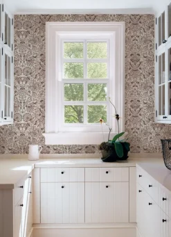 A-Street Prints Haberdashery Blanche Floral Damask Wallpaper - Plum
