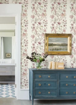 A-Street Prints Haberdashery Teonna Floral Wallpaper - Raspberry