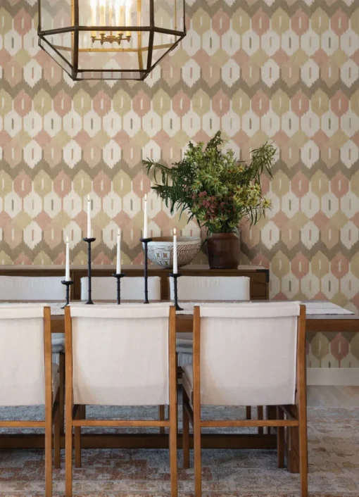 A-Street Prints Haberdashery Abilene Ikat Wallpaper - Apricot
