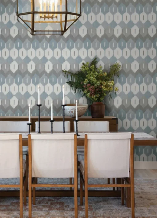 A-Street Prints Haberdashery Abilene Ikat Wallpaper - Denim