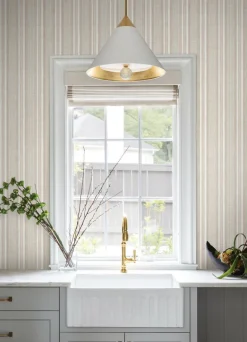 A-Street Prints Haberdashery Ayanna Striped Wallpaper - Rust