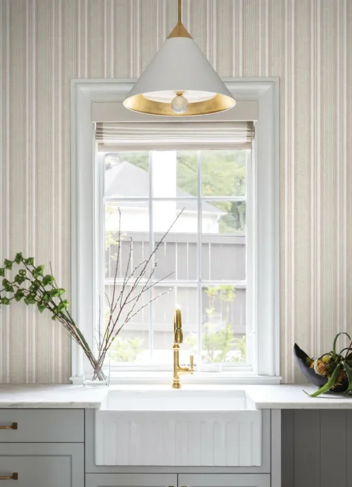 A-Street Prints Haberdashery Ayanna Striped Wallpaper - Rust