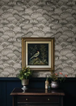 A-Street Prints Haberdashery Octavia Marbled Ink Wallpaper - Neutral
