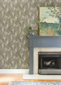 A-Street Prints Haberdashery Linden Jungle Wallpaper - Stone
