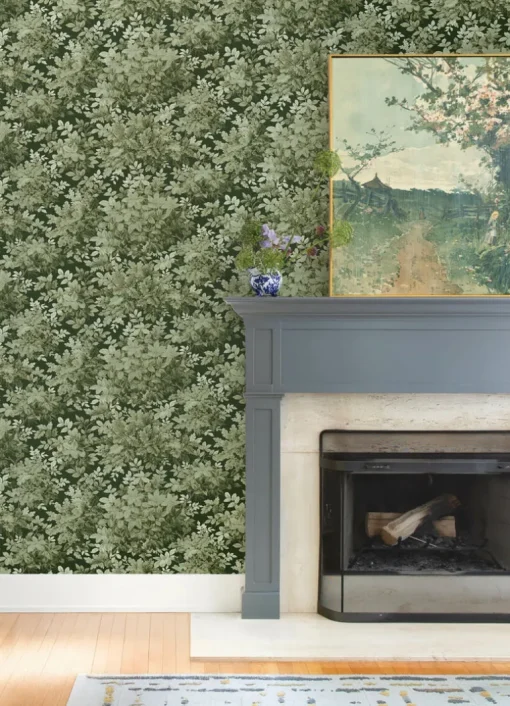 A-Street Prints Haberdashery Greenwood Wallpaper - Dark Green
