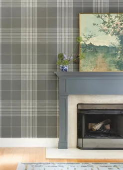 A-Street Prints Haberdashery Westley Plaid Wallpaper - Grey