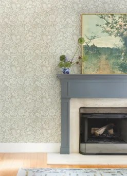A-Street Prints Haberdashery Marta Floral Wallpaper - Beige