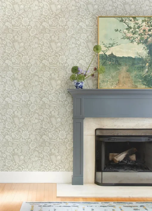 A-Street Prints Haberdashery Marta Floral Wallpaper - Beige