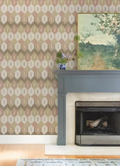 A-Street Prints Haberdashery Abilene Ikat Wallpaper - Apricot