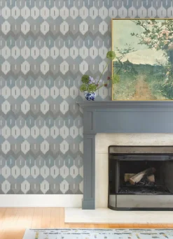 A-Street Prints Haberdashery Abilene Ikat Wallpaper - Denim