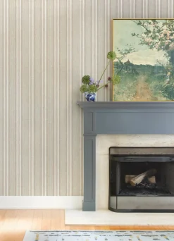 A-Street Prints Haberdashery Ayanna Striped Wallpaper - Rust