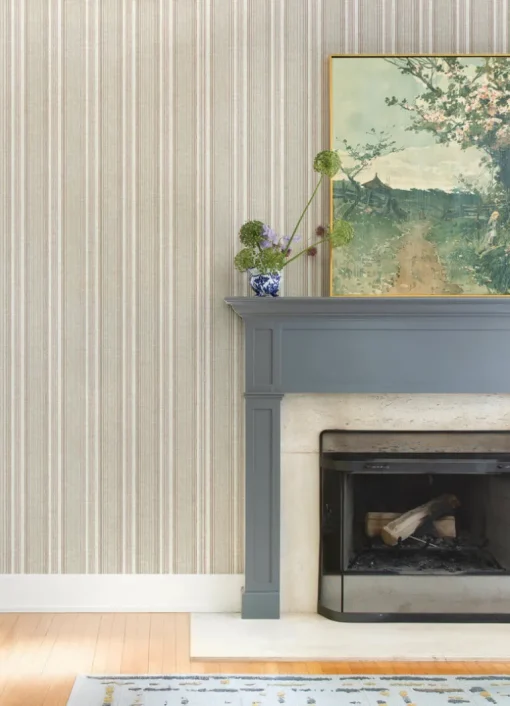 A-Street Prints Haberdashery Ayanna Striped Wallpaper - Rust