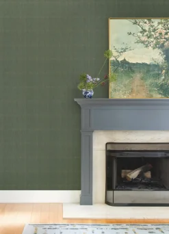 A-Street Prints Haberdashery Somerset Wallpaper - Evergreen
