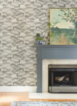 A-Street Prints Haberdashery Octavia Marbled Ink Wallpaper - Neutral