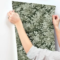 A-Street Prints Haberdashery Greenwood Wallpaper - Dark Green