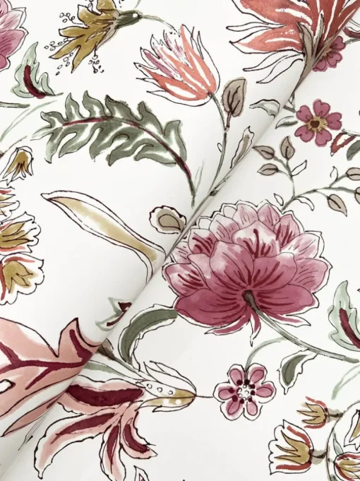 A-Street Prints Haberdashery Teonna Floral Wallpaper - Raspberry