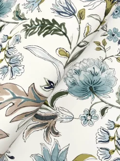 A-Street Prints Haberdashery Teonna Floral Wallpaper - Blue