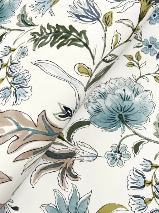 A-Street Prints Haberdashery Teonna Floral Wallpaper - Blue