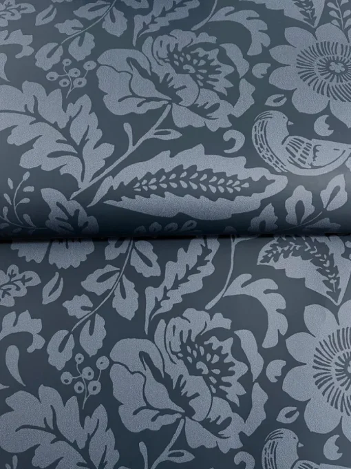A-Street Prints Haberdashery Marta Floral Wallpaper - Navy