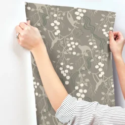 A-Street Prints Haberdashery Linden Jungle Wallpaper - Stone