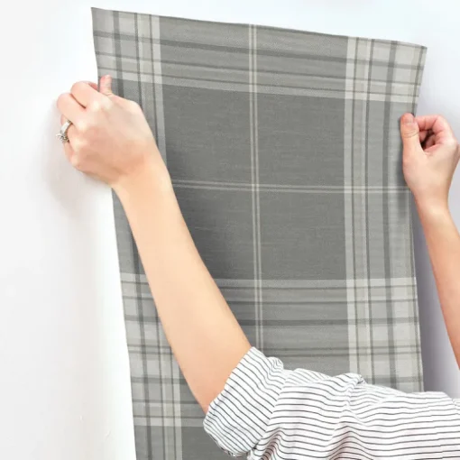 A-Street Prints Haberdashery Westley Plaid Wallpaper - Grey