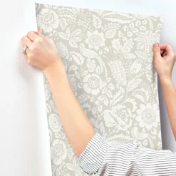 A-Street Prints Haberdashery Marta Floral Wallpaper - Beige