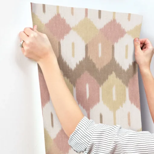 A-Street Prints Haberdashery Abilene Ikat Wallpaper - Apricot
