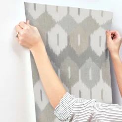 A-Street Prints Haberdashery Abilene Ikat Wallpaper - Neutral