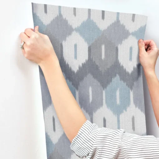 A-Street Prints Haberdashery Abilene Ikat Wallpaper - Denim
