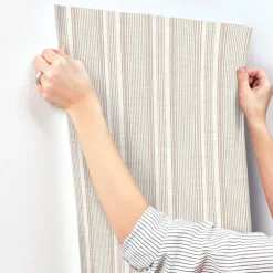 A-Street Prints Haberdashery Ayanna Striped Wallpaper - Rust