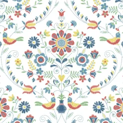 A-Street Prints Hannah Britt Damask Wallpaper - Multicolor