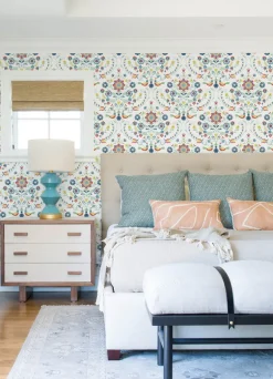 A-Street Prints Hannah Britt Damask Wallpaper - Multicolor
