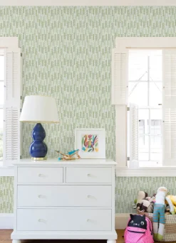 A-Street Prints Hannah Erik Building Blocks Wallpaper - Green