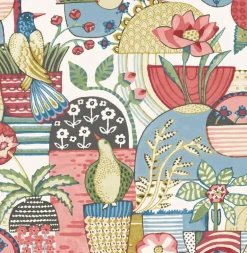 A-Street Prints Hannah Fika Blissful Birds & Blooms Wallpaper - Rose