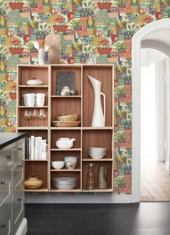 A-Street Prints Hannah Fika Blissful Birds & Blooms Wallpaper - Plum
