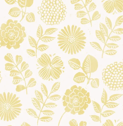 A-Street Prints Hannah Inge Floral Print Wallpaper - Yellow