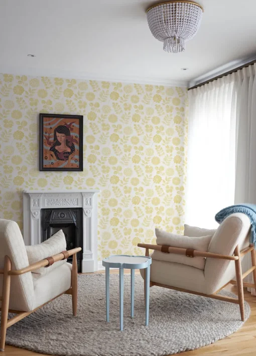 A-Street Prints Hannah Inge Floral Print Wallpaper - Yellow