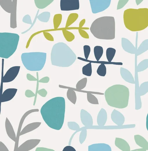 A-Street Prints Hannah Juni Abstract Tulips Wallpaper - Teal